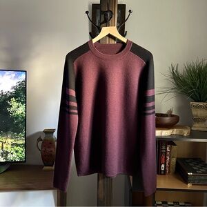 🌿Todd Snyder Merino Wool Arm Stripe Ski Sweater - Burgundy🌿